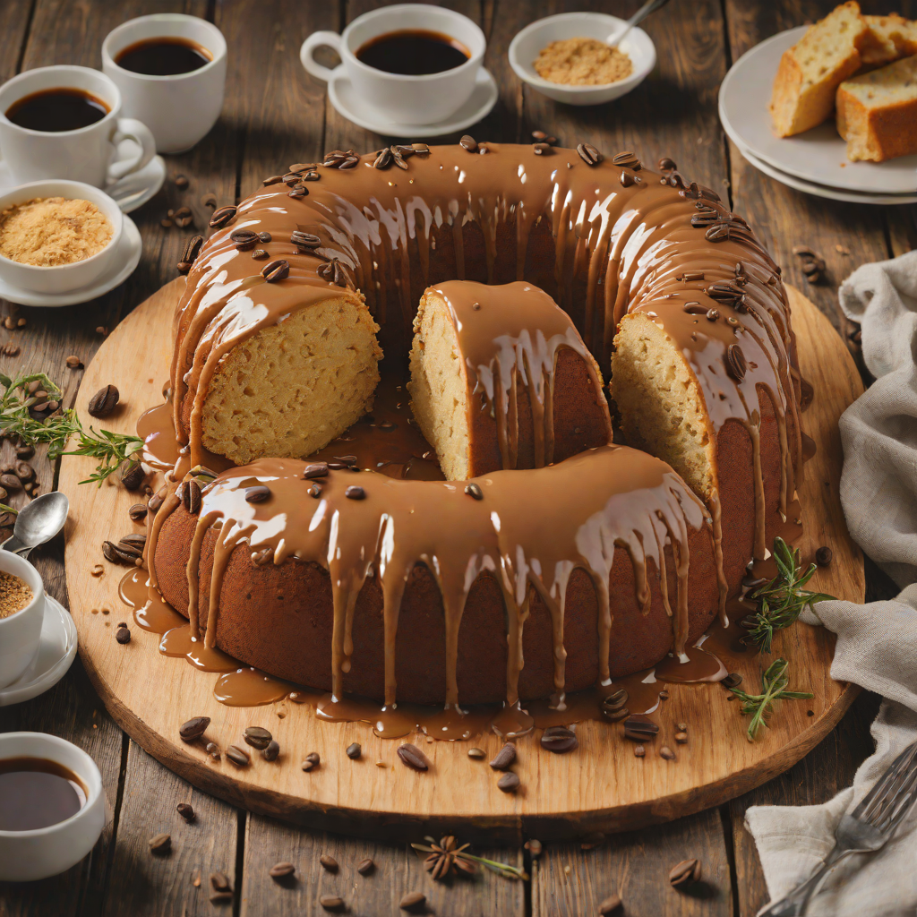 Decaffeinated Coffee Chiffon Cake with Espresso Glaze