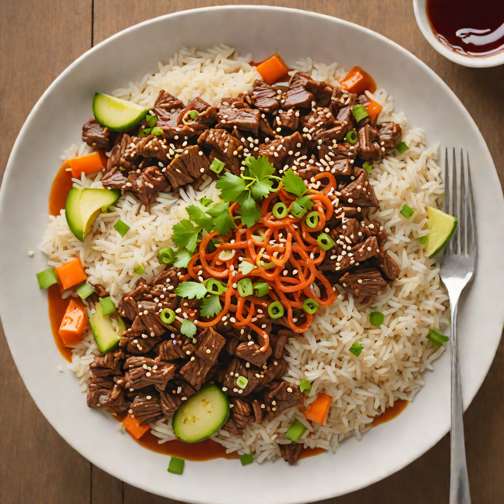 Spicy Korean-Inspired Beef and Rice Bowl with Gochujang Glaze