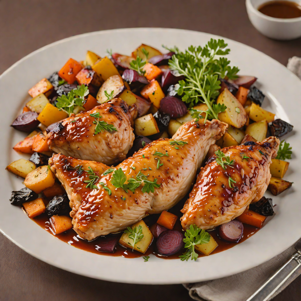 Metra-Inspired Maple-Glazed Chicken with Roasted Root Vegetables