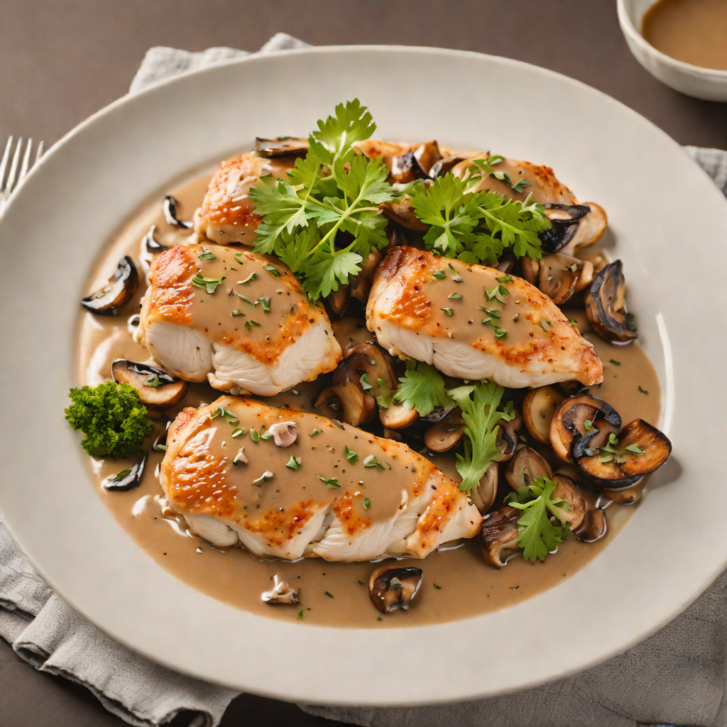 Pan-Seared Chicken with Half & Half Mushroom Sauce
