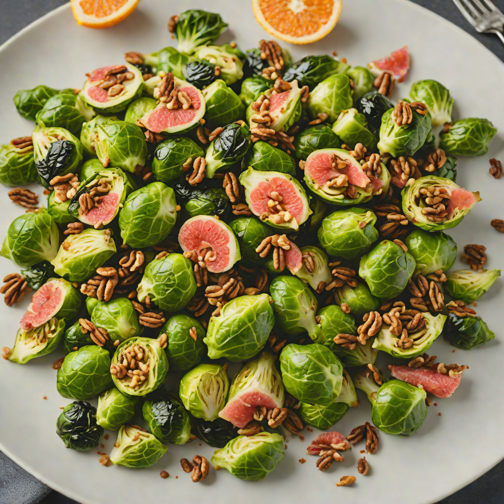 Pan-Roasted Brussels Sprouts with Grapefruit and Toasted Walnuts