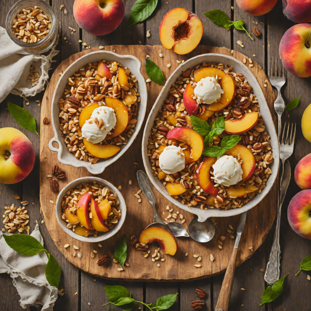 Honey-Roasted Peach Crisp with Oat and Walnut Topping
