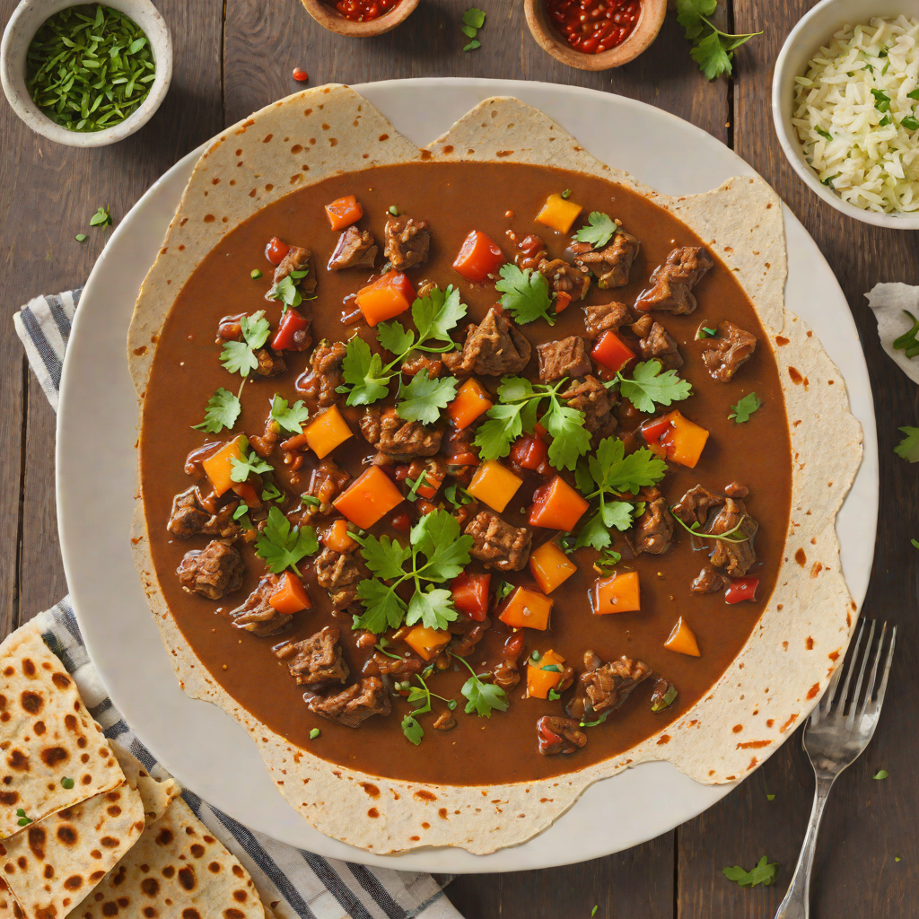 Slow-Cooked Berbere-Spiced Lamb Stew with Injera Flatbread