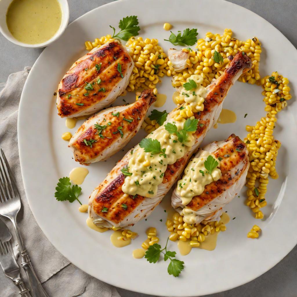 Pan-Seared Chicken with Old Bay Spiced Corn and Herb Butter