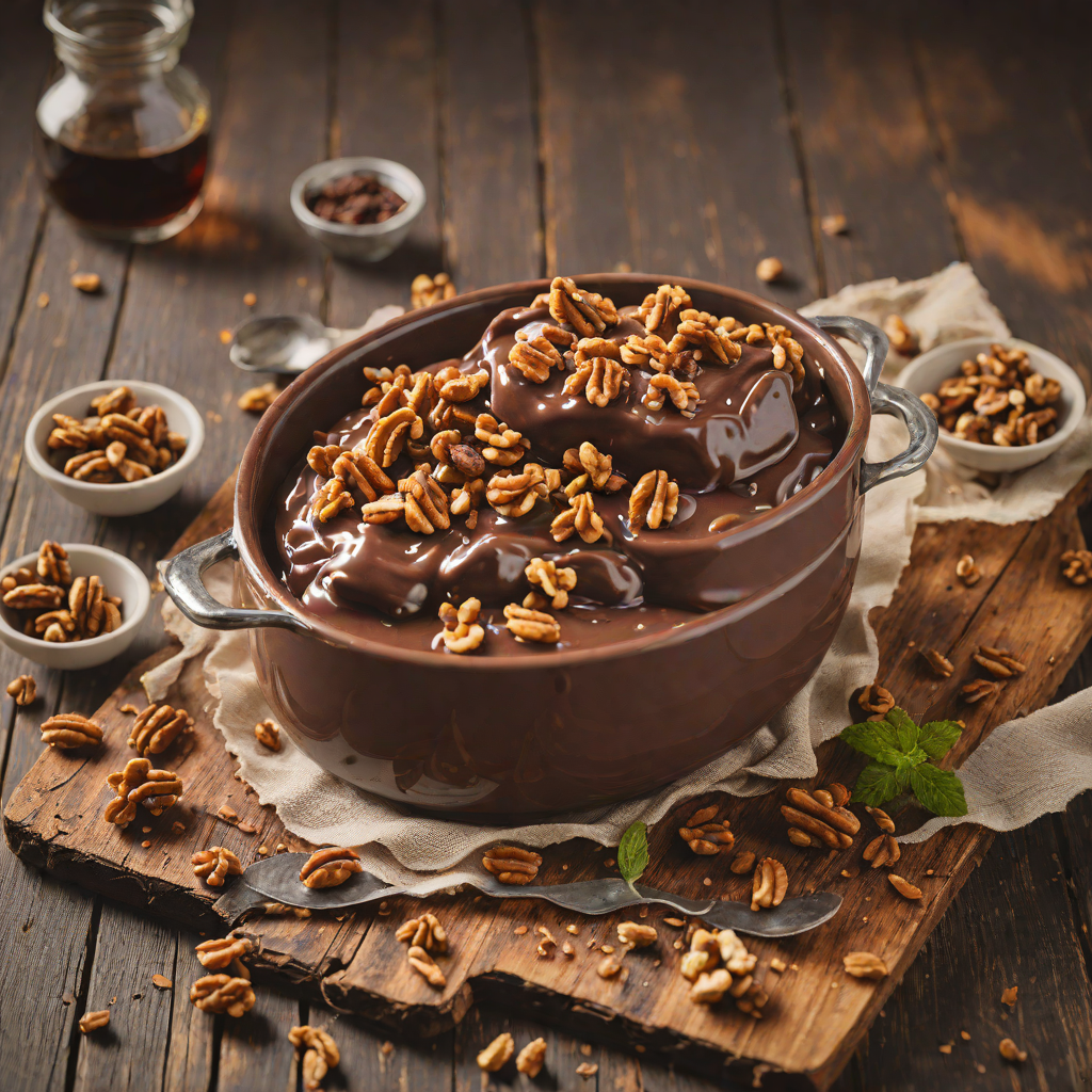 Chocolate Old-Fashioned Pudding with Toasted Walnuts