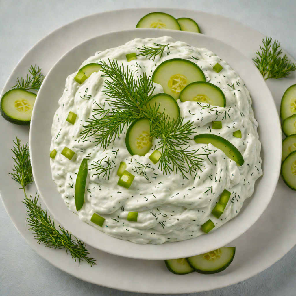 Cold Tzatziki Sauce with Cucumber and Dill