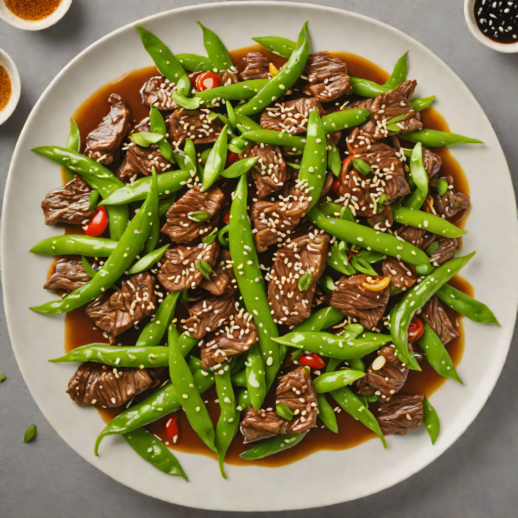 Stir-Fried Beef with Snow Peas and Ginger-Soy Glaze