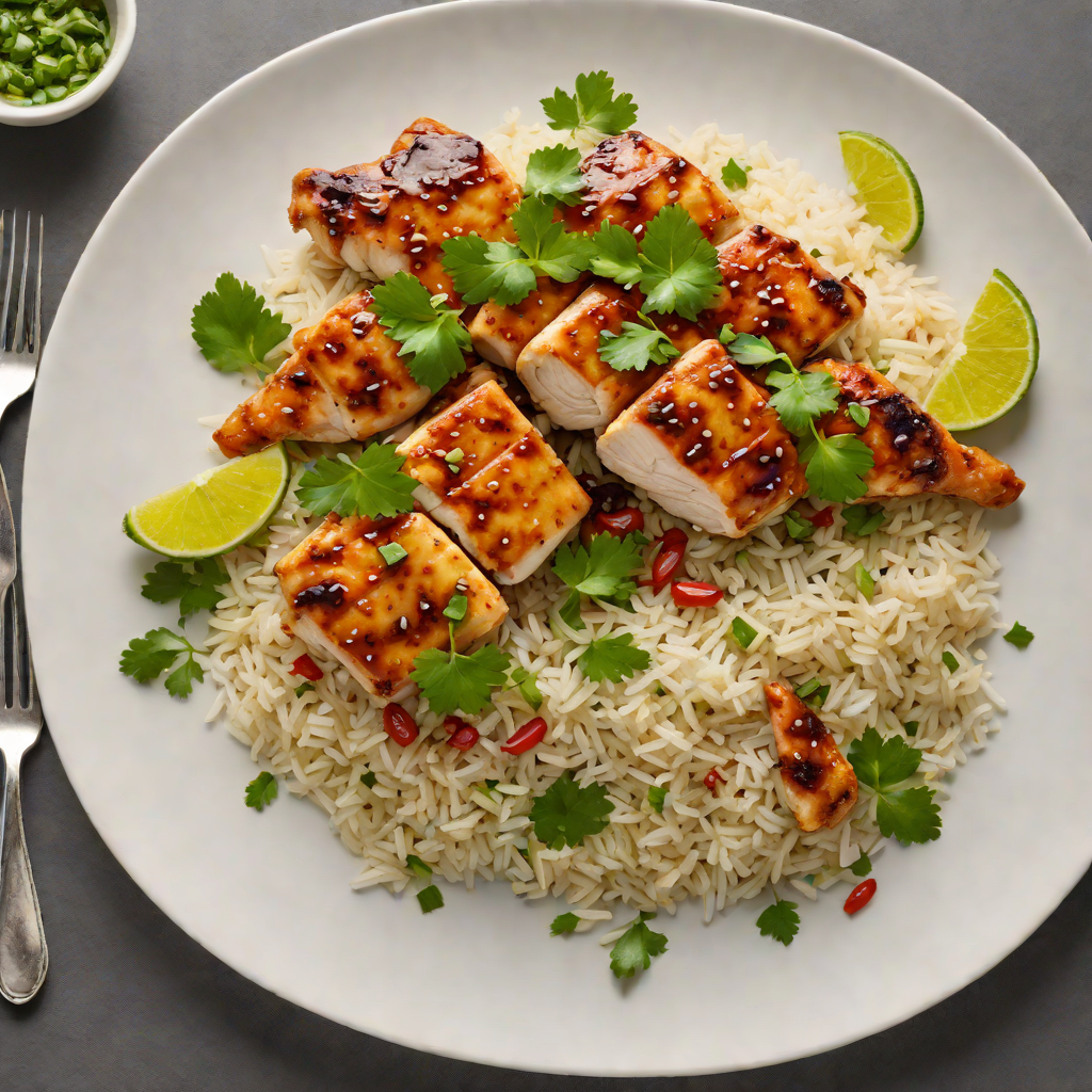 Pan-Seared Chicken with Chili Lime Glaze and Cilantro Rice