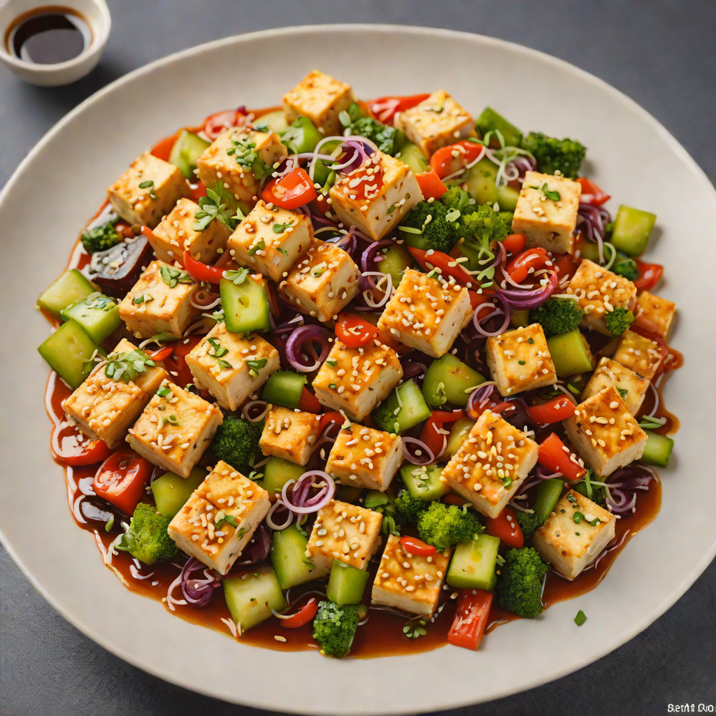 Stir-Fried Tofu and Vegetables in Garlic Soy Sauce