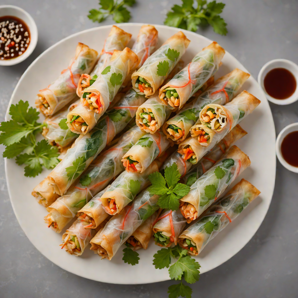 Crisp Pan-Fried Vietnamese Spring Rolls with Shrimp and Herbs