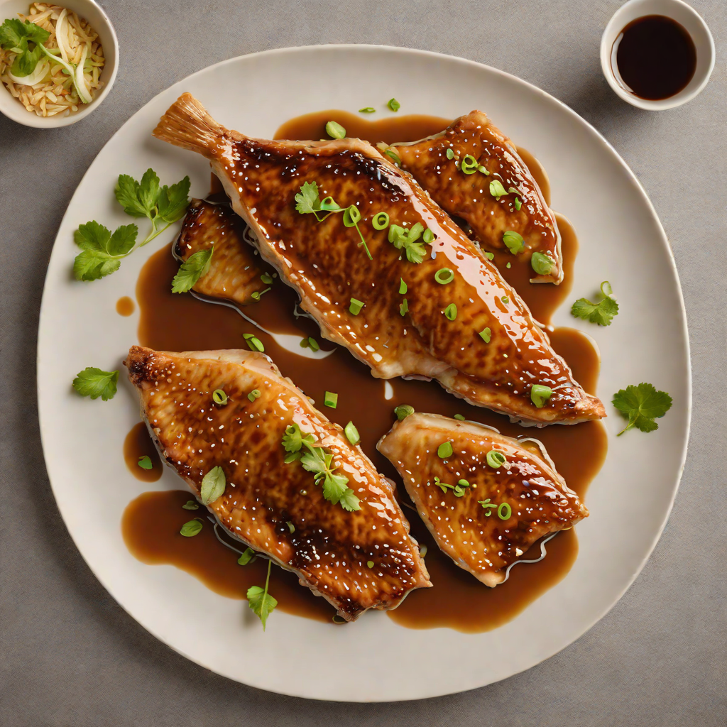 Asian-Style Elephant Ear Fish with Ginger Soy Glaze