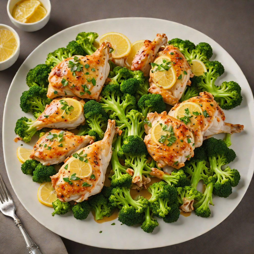 Sautéed Lemon Garlic Chicken with Steamed Broccoli