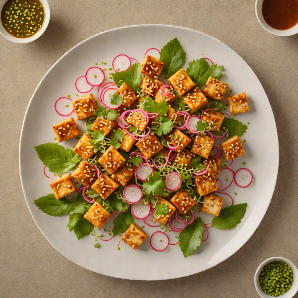 Sautéed Sesame-Ginger Tofu with Quick Pickled Radishes