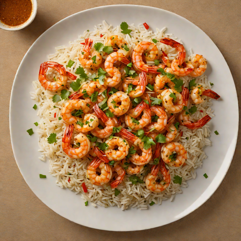 Spicy Sautéed Shrimp with Garlic and Smoked Paprika on Rice