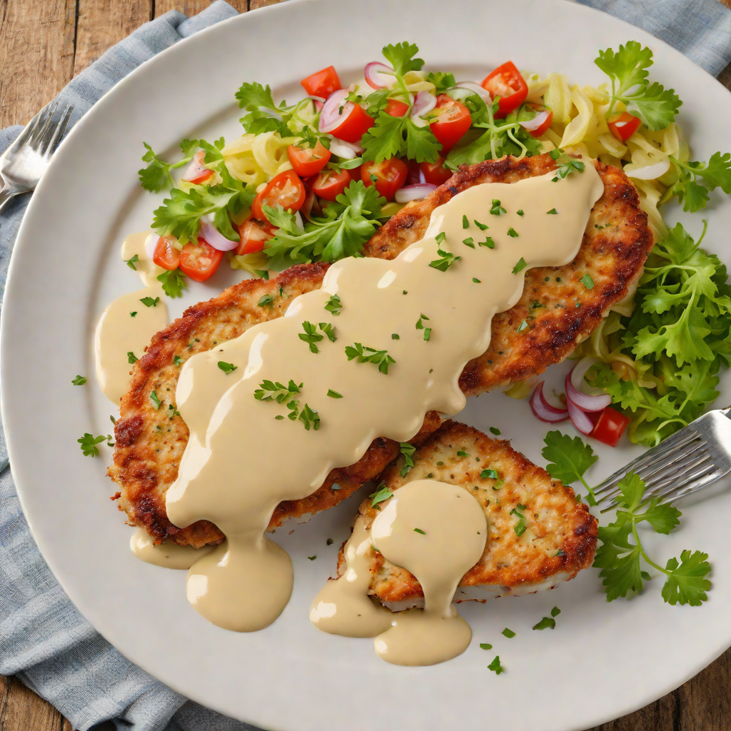 Seared Pork Schnitzel with Mustard Cream Sauce