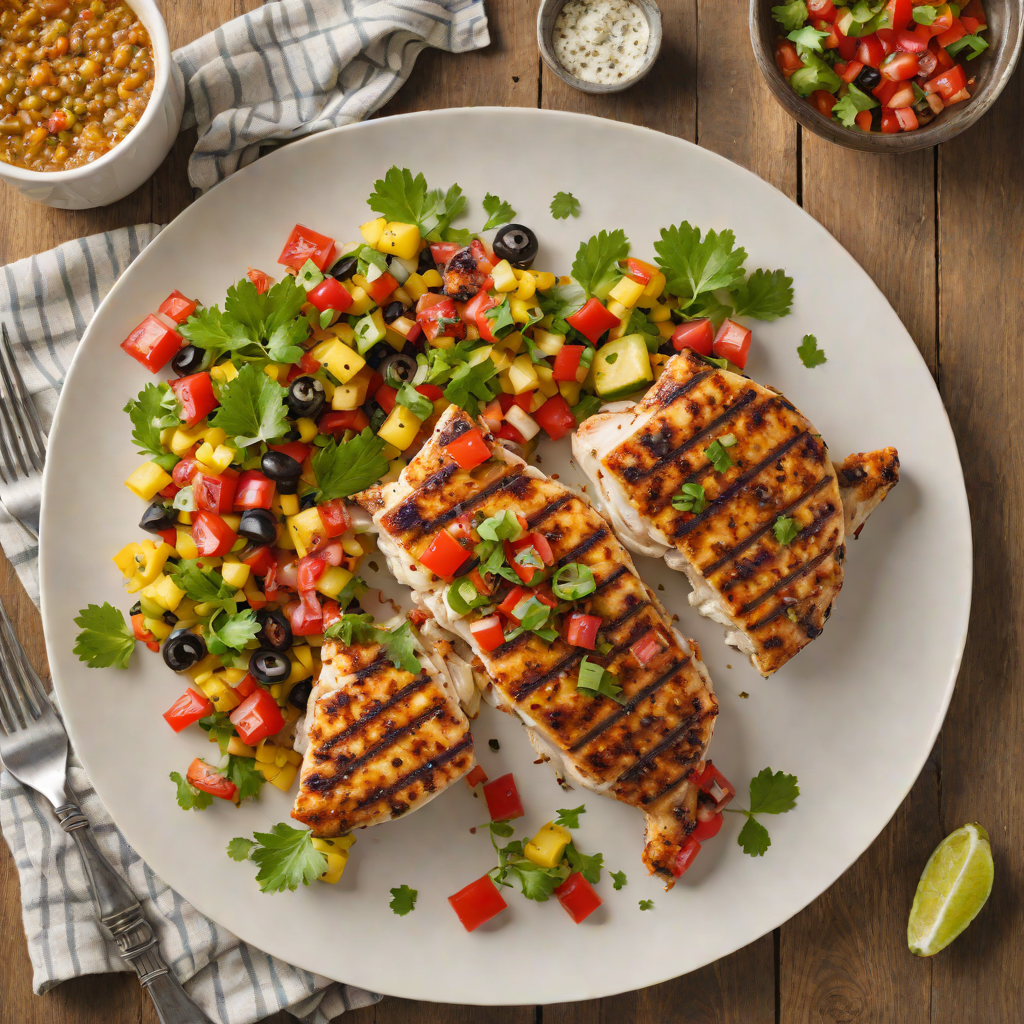 Grilled Mesquite-Marinated Chicken with Southwestern Salsa