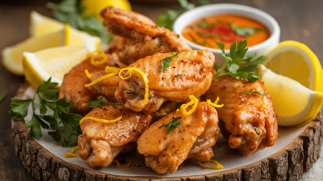 Perfectly Crispy Lemon Herb Chicken Wings