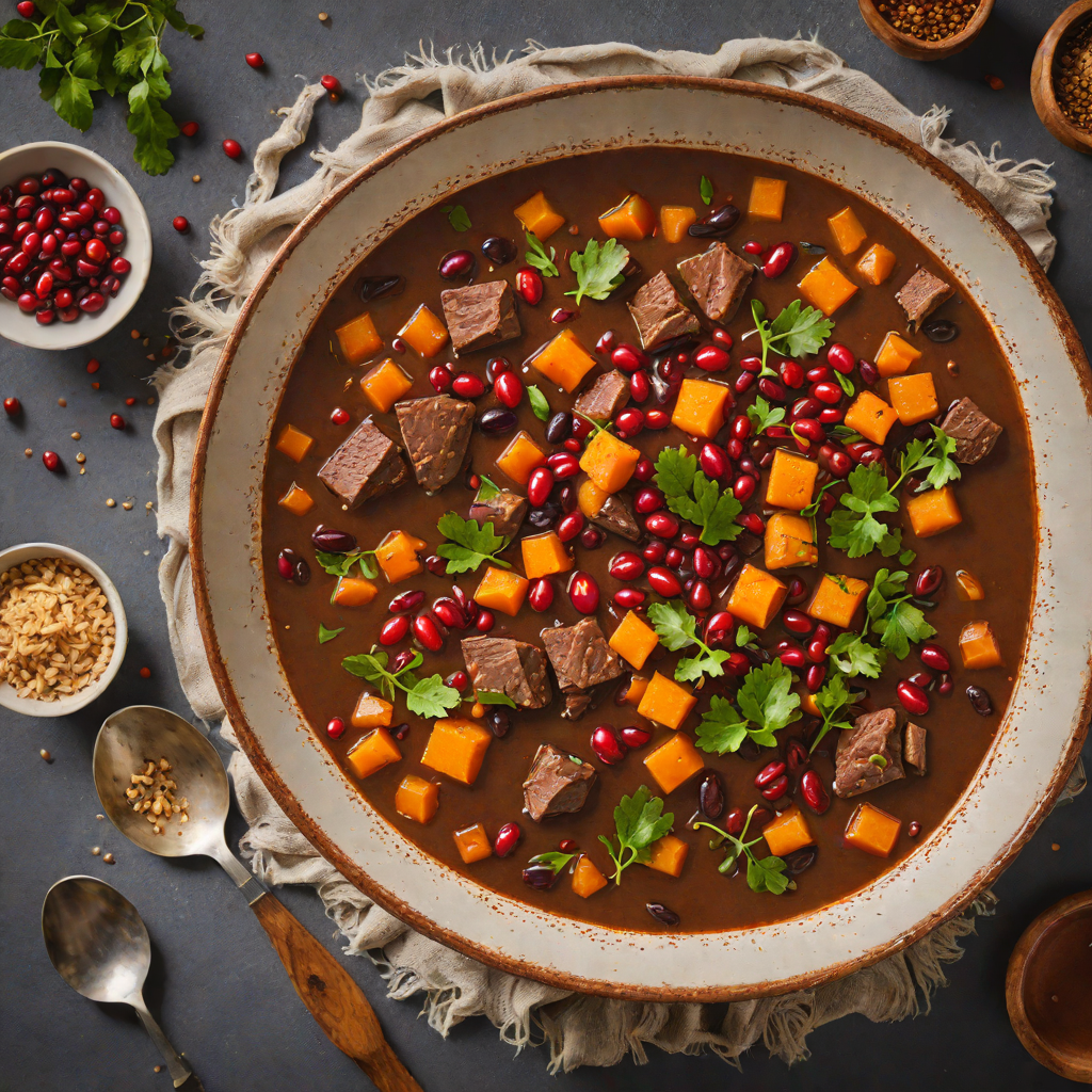 Slow-Cooked Kangaroo Stew with Native Pepperberries and Sweet Potato
