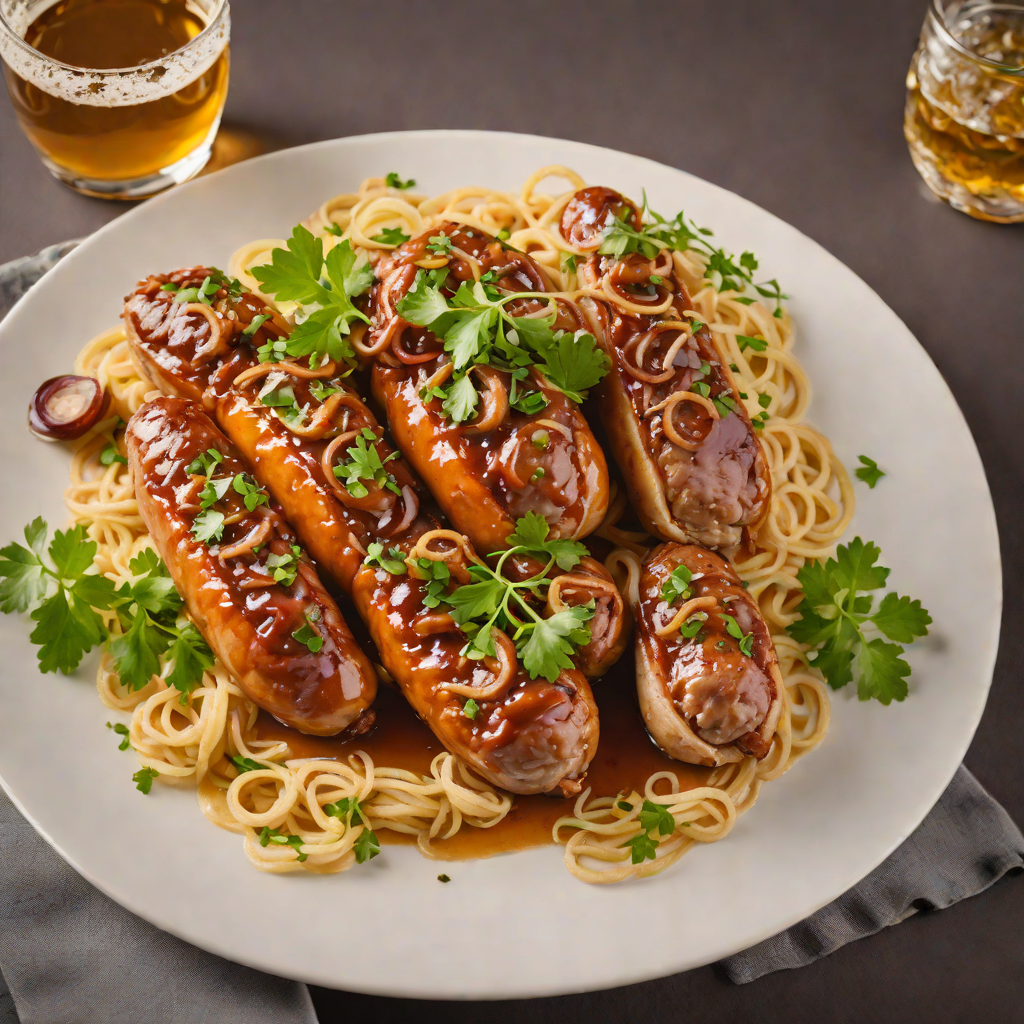 Belgian-Style Beer-Braised Bratwurst with Caramelized Onions