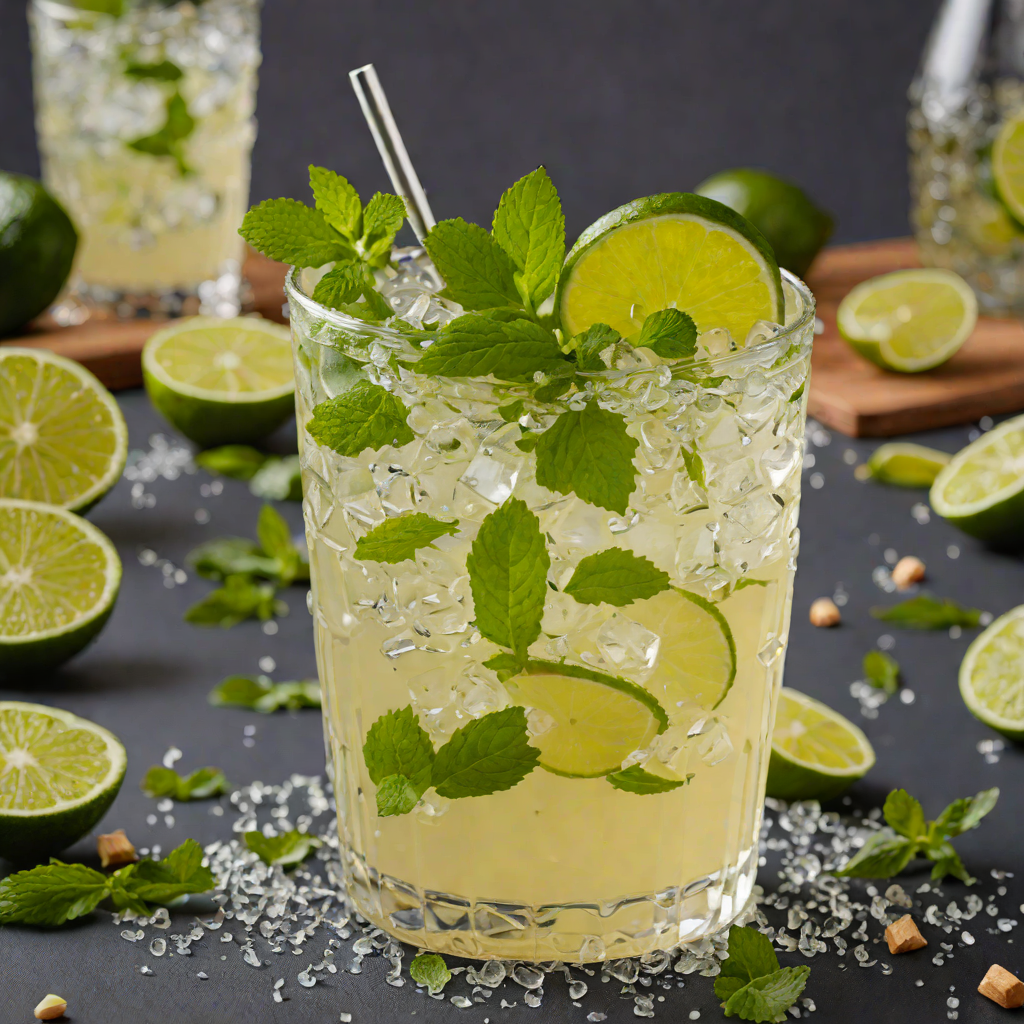 Sparkling Ginger-Lime Mojito Mocktail