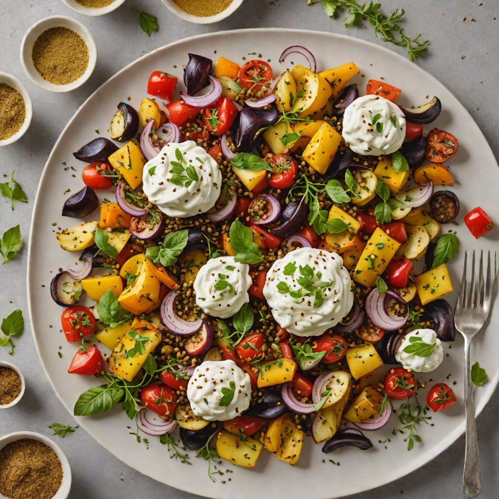 Sheet Pan Za'atar Roasted Vegetables with Labneh Drizzle