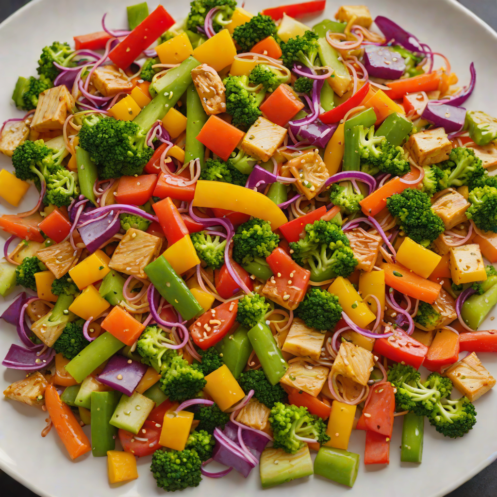 Colorful Arcade-Inspired Rainbow Veggie Stir Fry