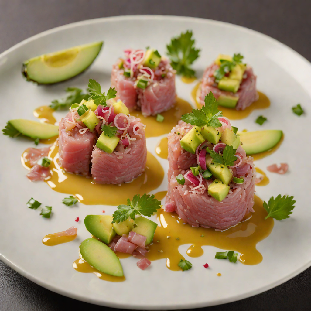 Sushi-Style Tuna Tartare with Avocado and Ponzu Dressing