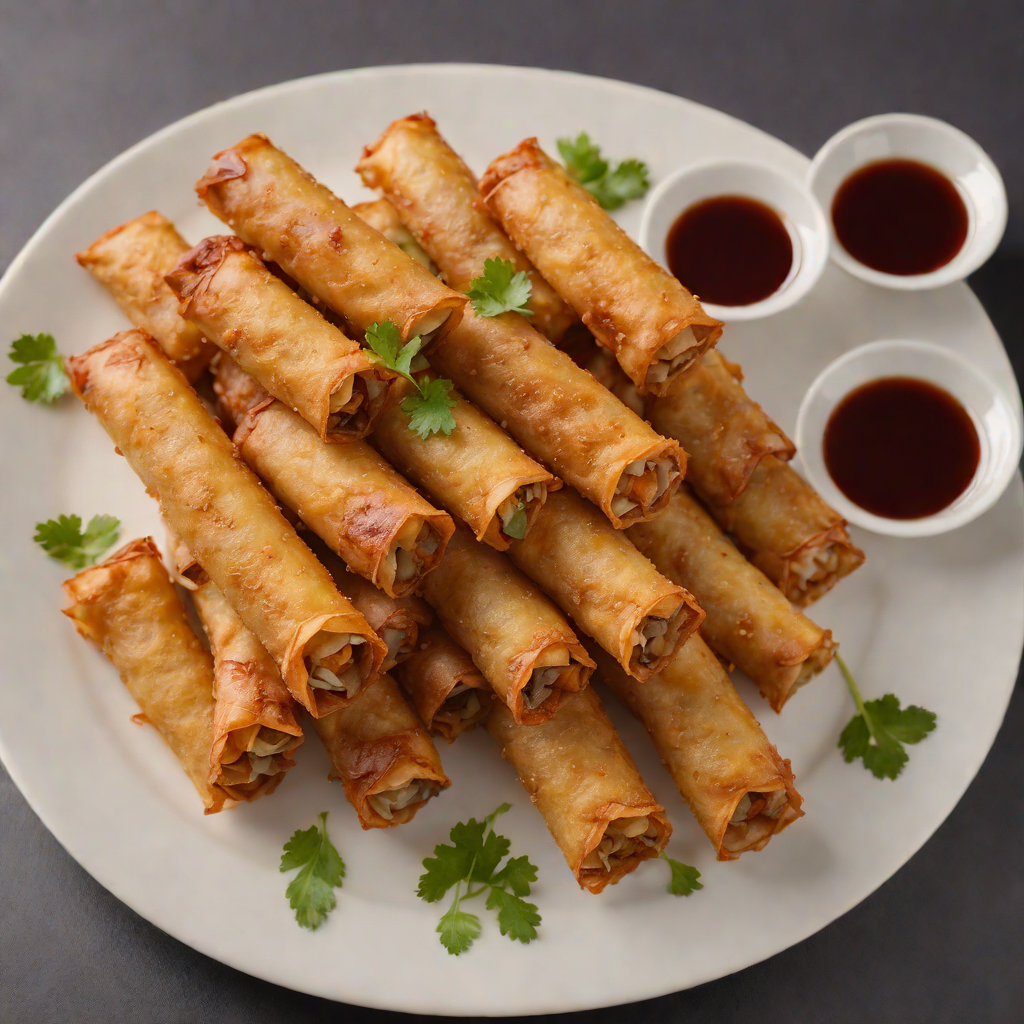 Deep-Fried Pork Lumpia with Garlic-Vinegar Dipping Sauce