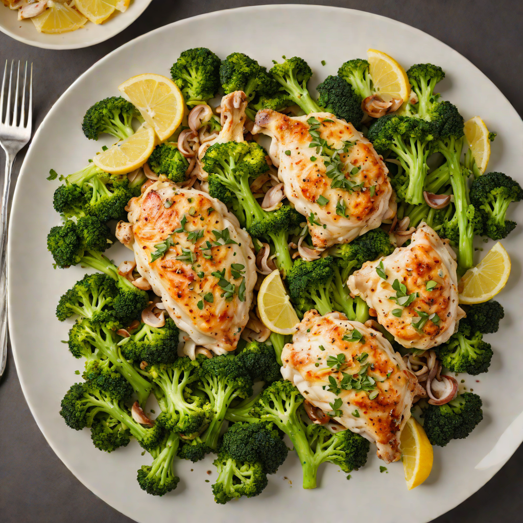 Sautéed Lemon-Garlic Chicken with Roasted Broccoli