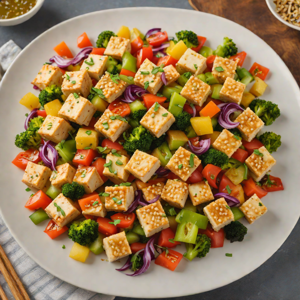 Stir-Fried Garlic Tofu with Colorful Vegetables