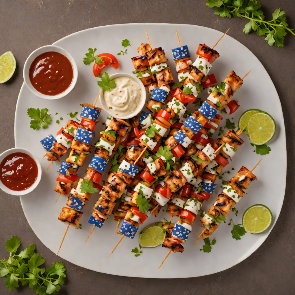 Grilled Flag-Inspired Chicken Skewers with Salsa