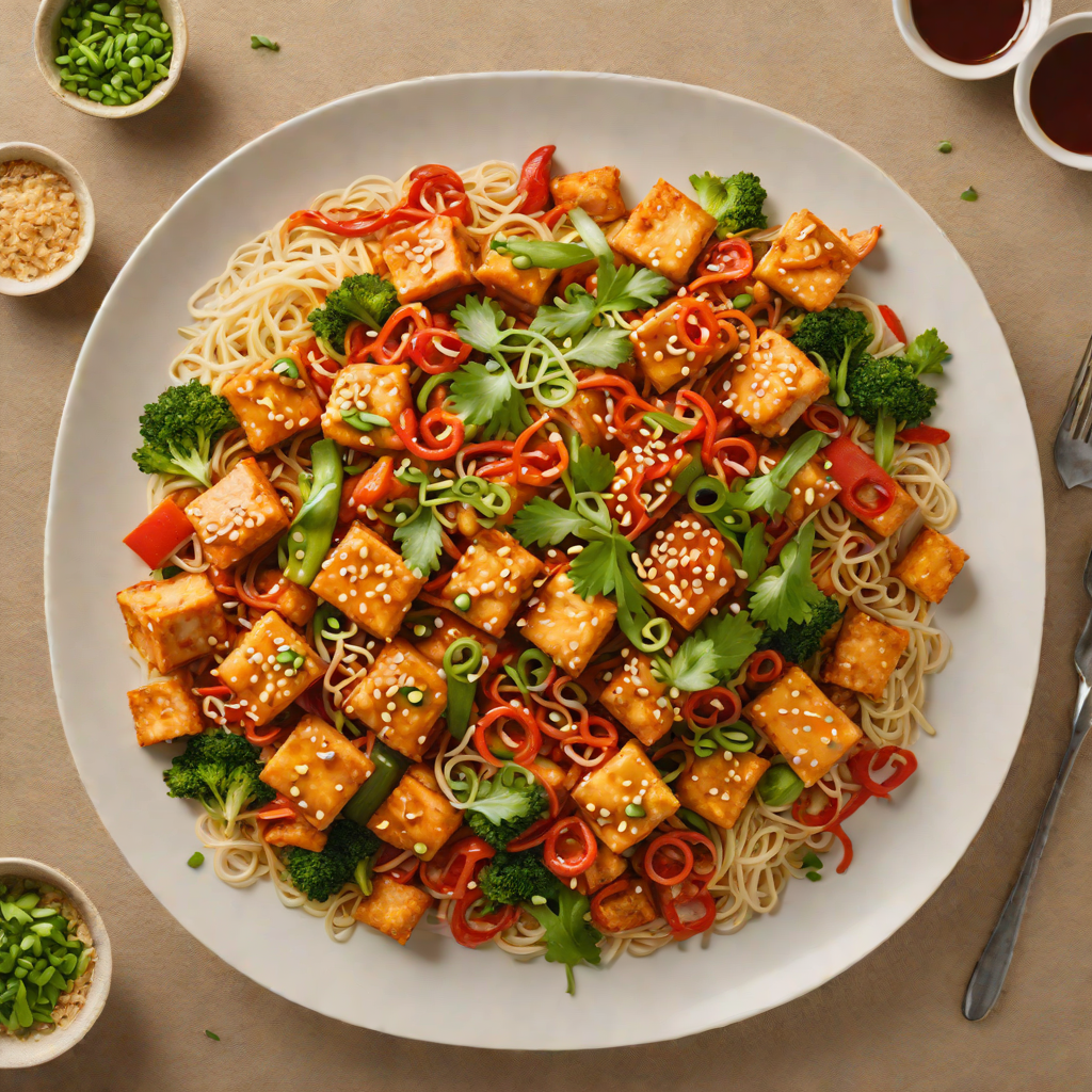 Korean-Style Spicy Tofu Stir Fry with Kimchi