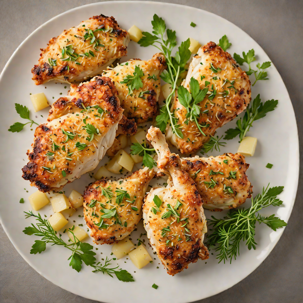 Baked Parmesan-Crusted Chicken Thighs with Garlic and Herbs