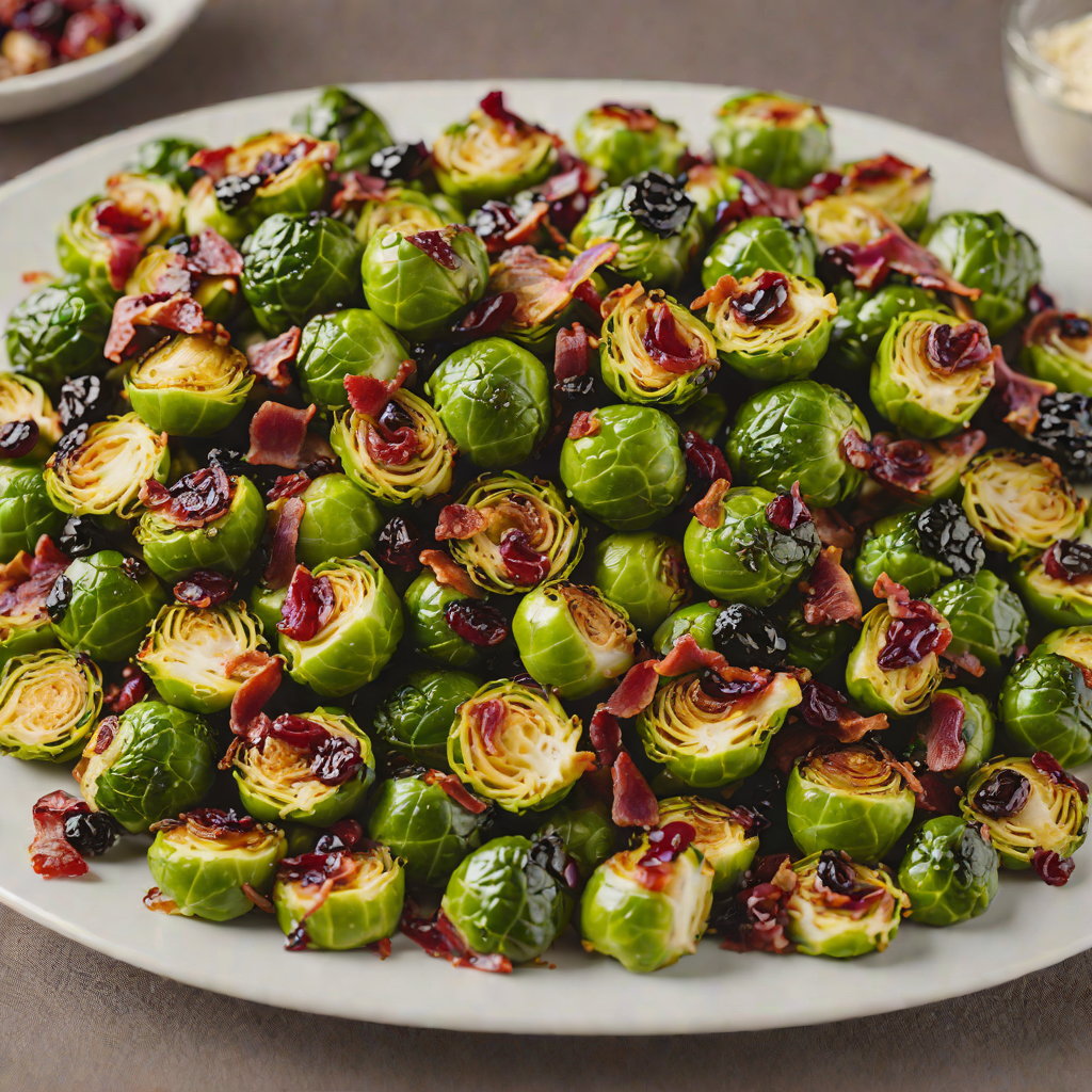 Maple-Glazed Roasted Brussels Sprouts with Bacon and Cranberries