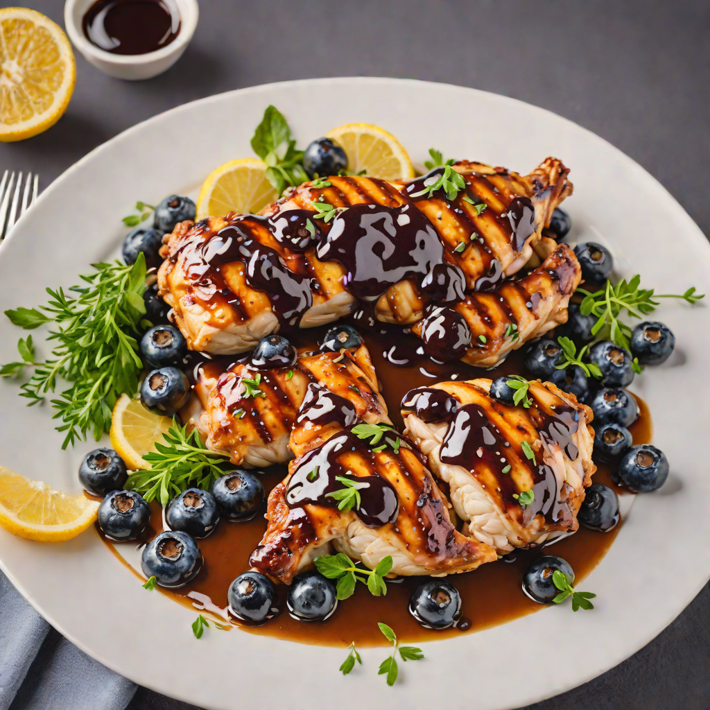 Grilled Lemon-Thyme Chicken with Blueberry BBQ Glaze
