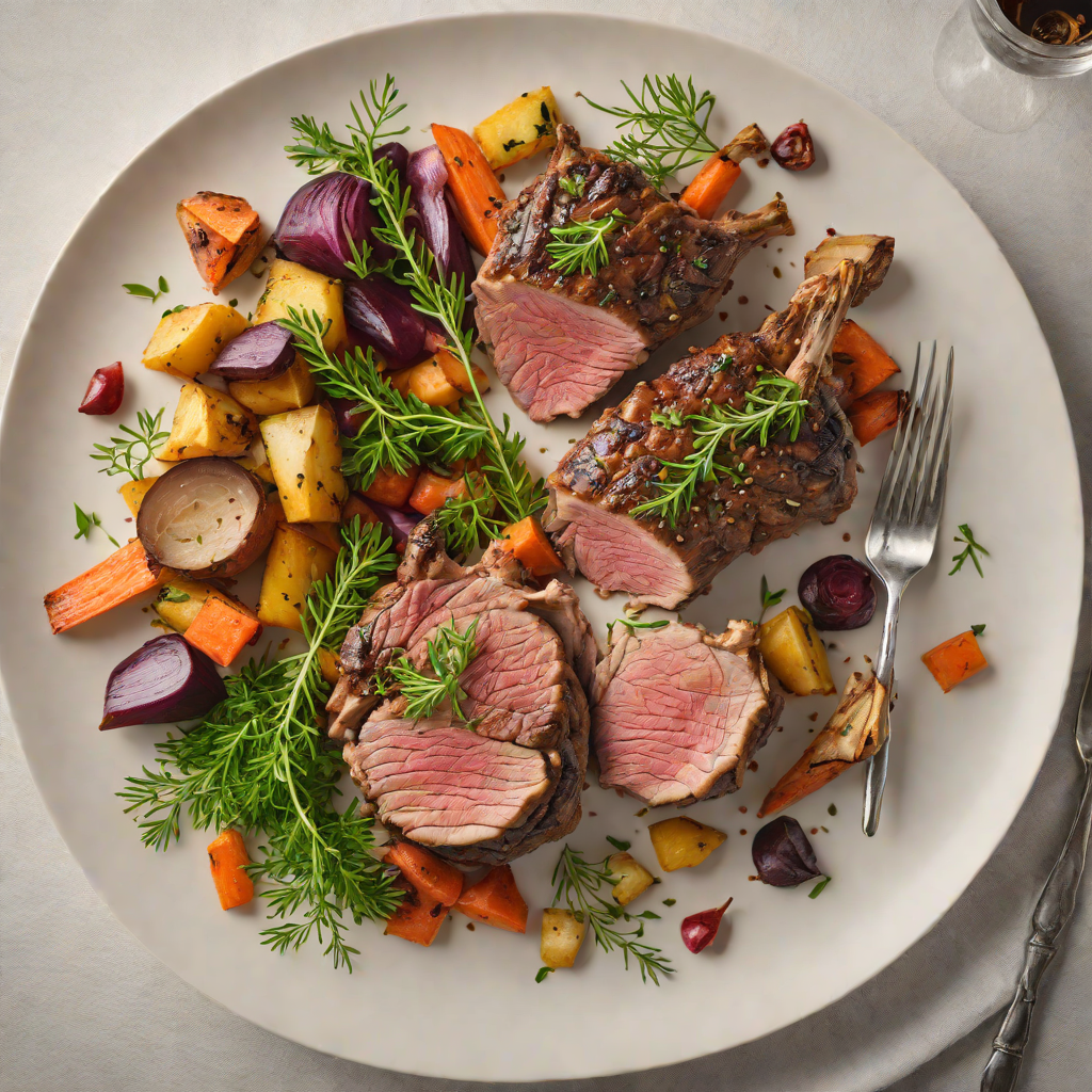 Slow-Roasted Lamb Shoulder with Juniper and Root Vegetables