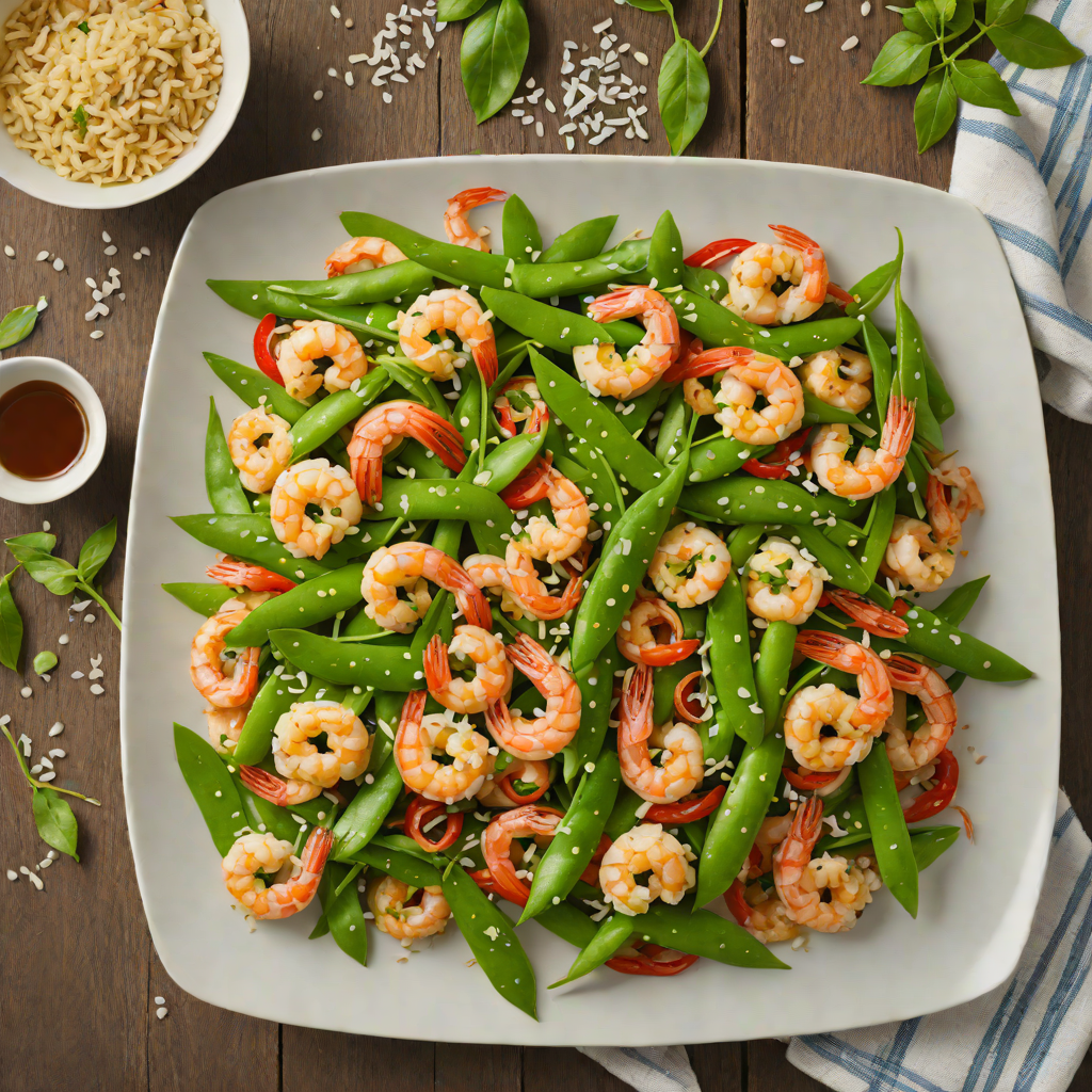 Quick Sesame-Ginger Stir Fry with Shrimp and Snow Peas