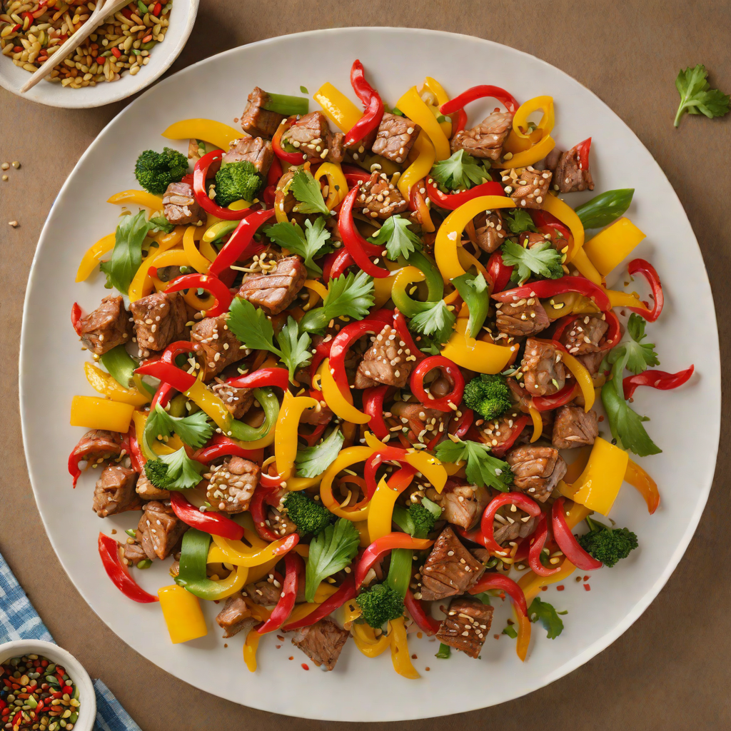 Spiced Pork Stir-Fry with Bell Peppers and Scallions