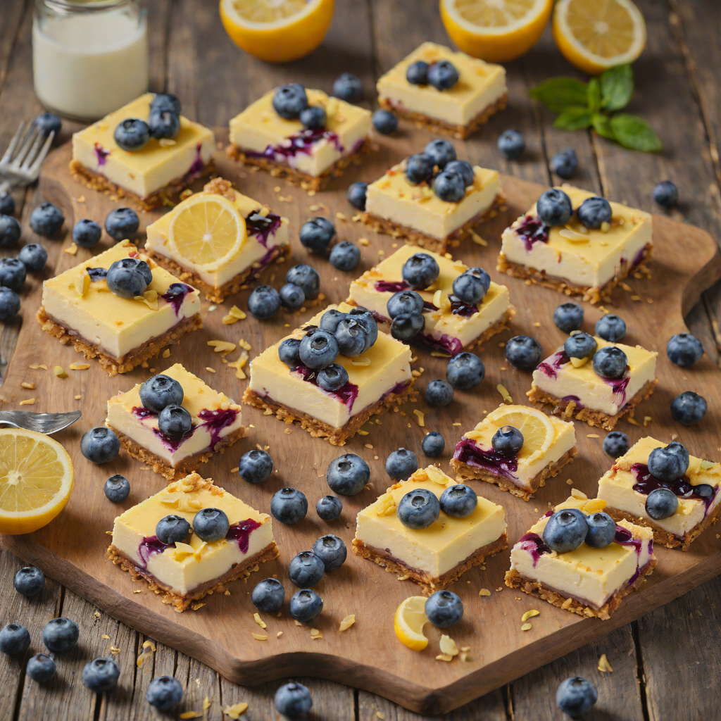 Blueberry-Lemon Cheesecake Bars with Graham Crust