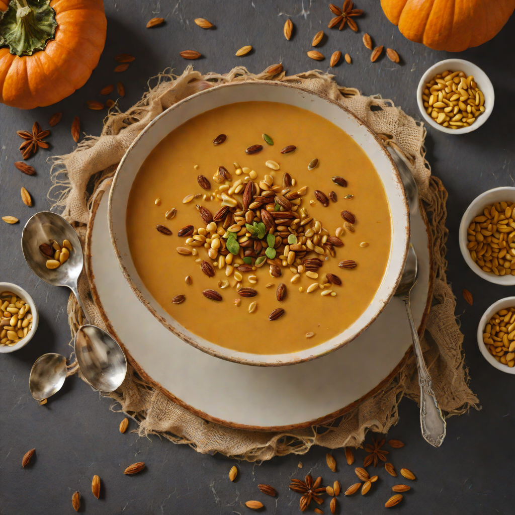 Halloween Spiced Pumpkin Soup with Toasted Pepitas