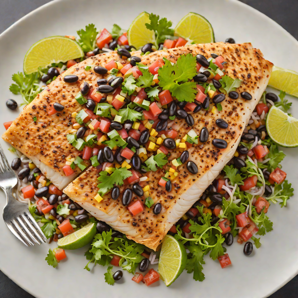 Pan-Seared Tilapia with Tex-Mex Black Bean Salsa