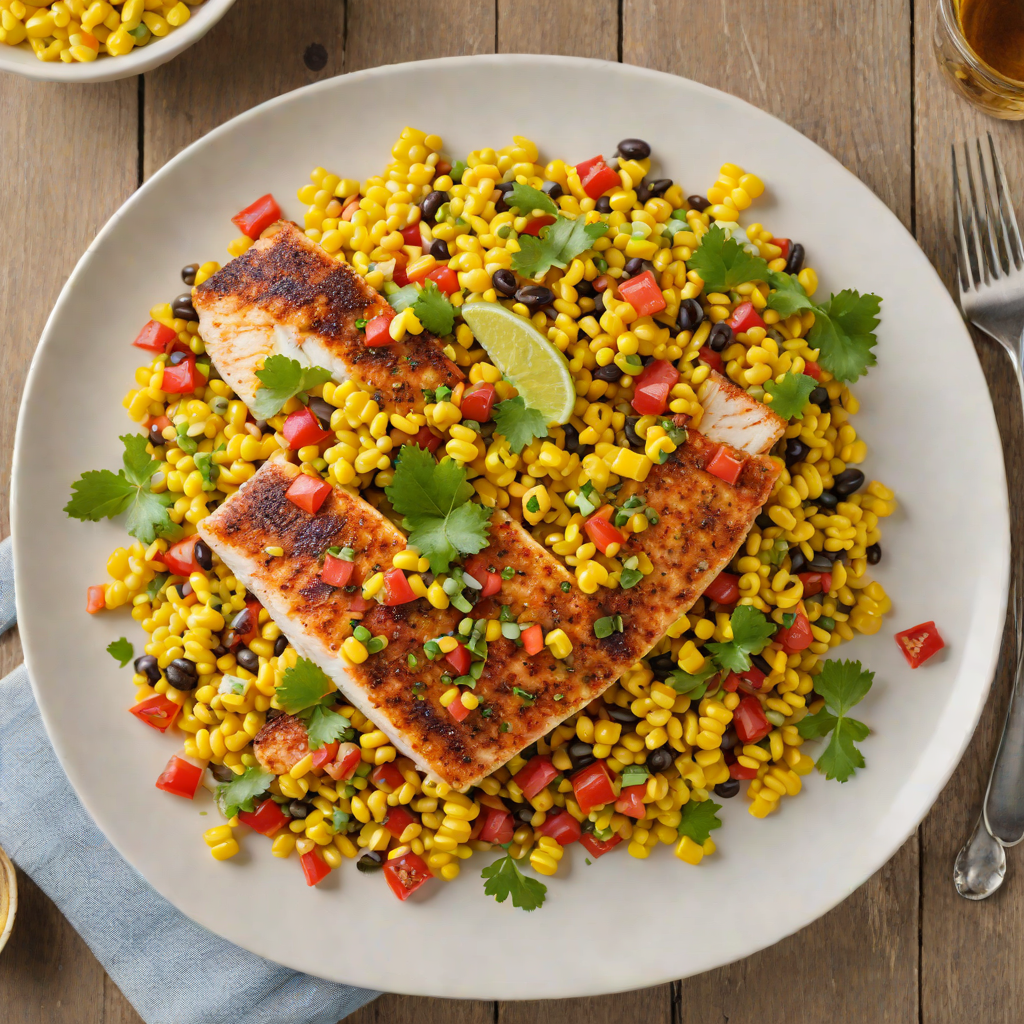 Pan-Seared Catfish with Cajun-Spiced Corn Salsa