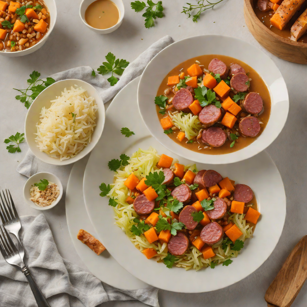 Crockpot Polish Sausage Stew with Sweet Potato and Cabbage