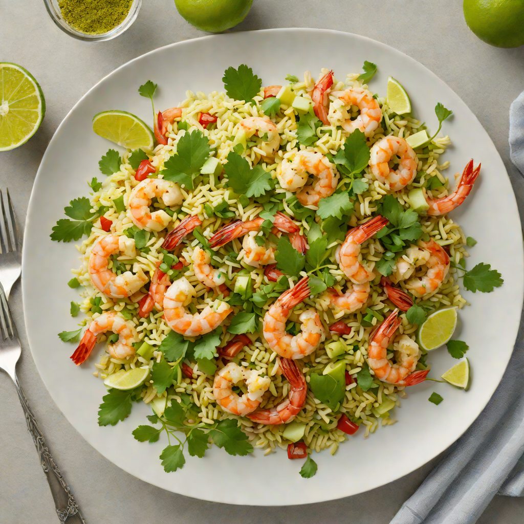 Sautéed Shrimp with Roasted Cauliflower Rice and Cilantro Lime Dressing
