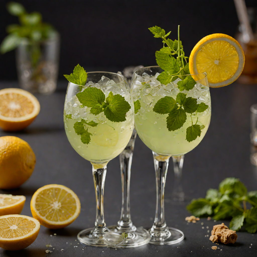 Citrus-Mint Sparkler with Ginger Essence