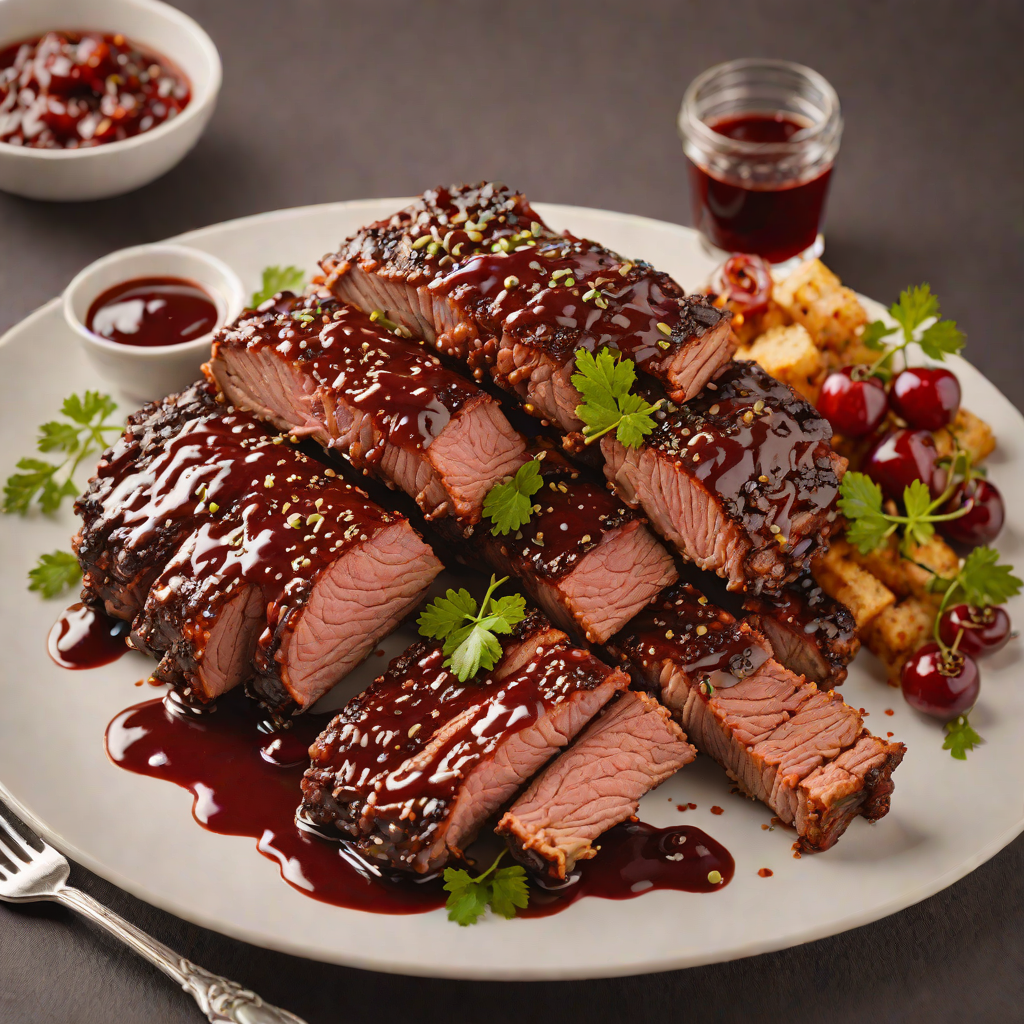 Slow-Smoked Baby Back Ribs with Spiced Cherry BBQ Sauce