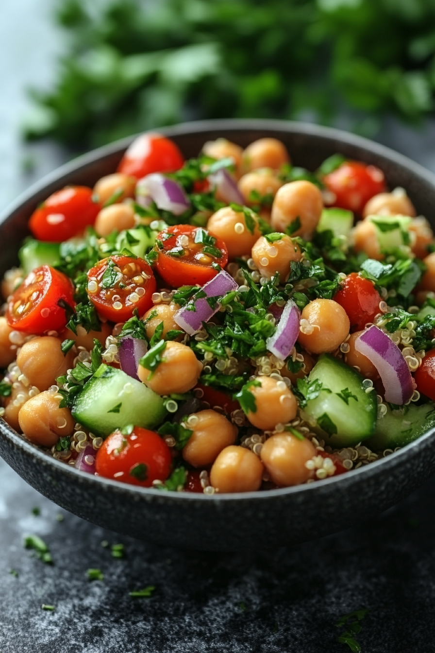 Vibrant Mediterranean Chickpea and Quinoa Salad