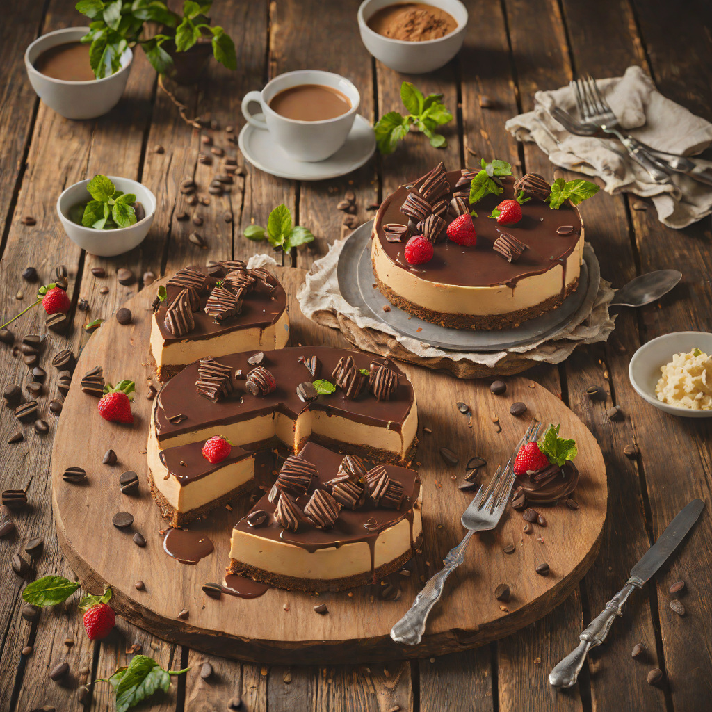 No-Bake Espresso Cheesecake with Chocolate Ganache