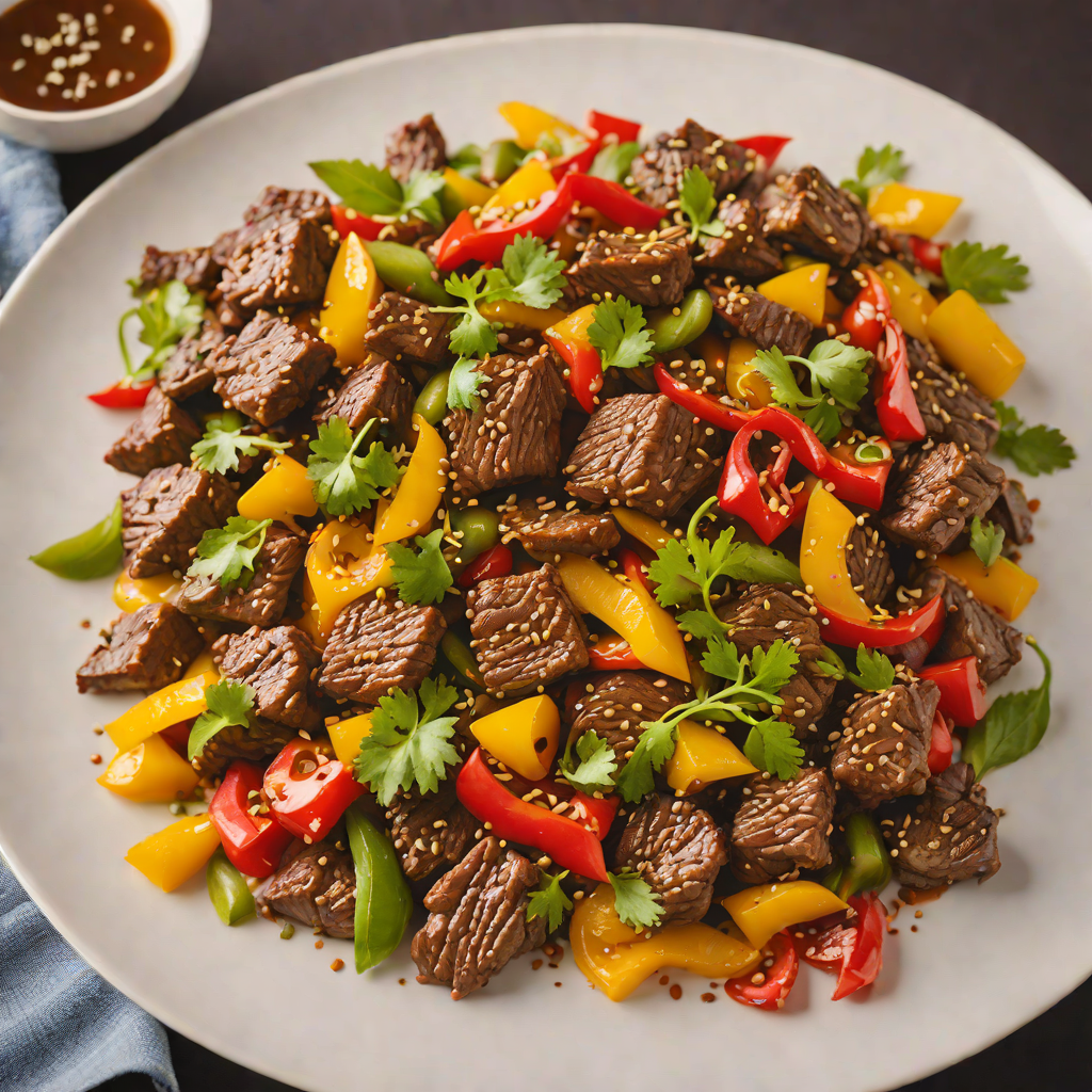Stir-Fried Black Pepper Beef with Bell Peppers