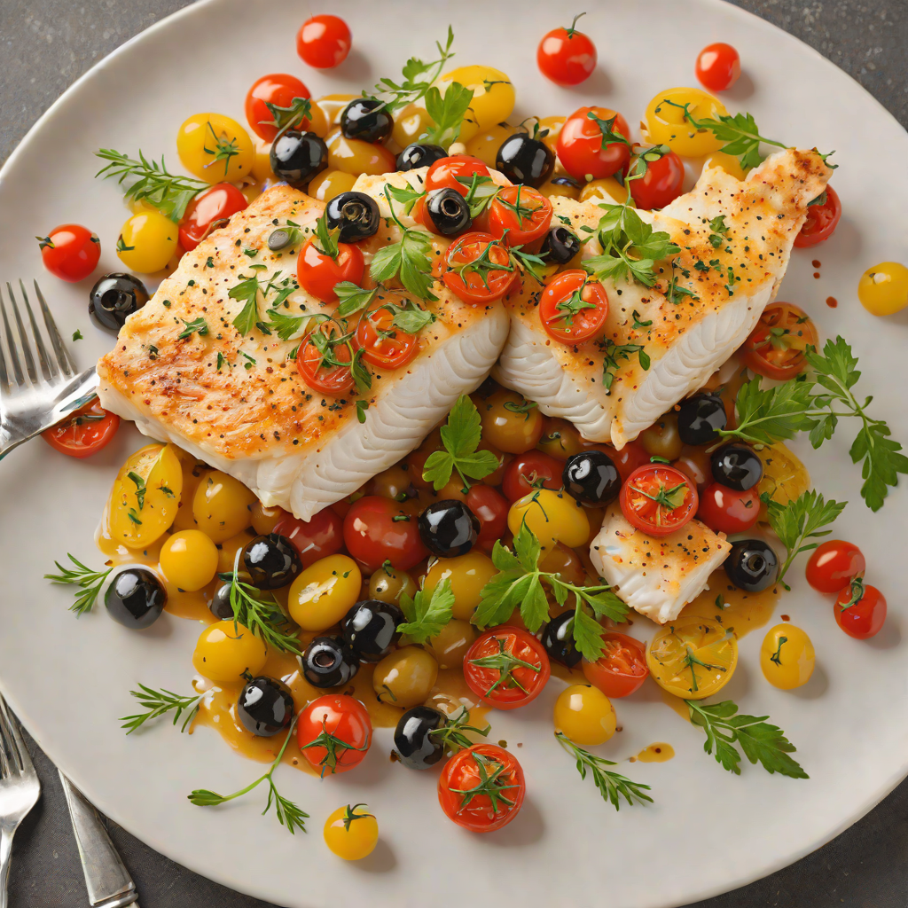 Baked Italian-Style Cod with Cherry Tomatoes and Olives